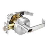 ASSA Abloy Accentra BAU4605LN626 Storeroom Augusta Lever Grade 2 Cylindrical Lock with Small Format Interchangeable Core, MCD234 Latch, and 497-114 Strike Prep US26D (626) Satin Chrome Finish