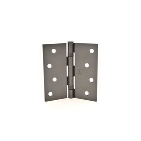 Hager BB1741410R Pair of 4" x 4" Square Corner Ball Bearing Full Mortise Residential Weight Hinges Matte Antique Bronze Finish