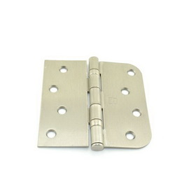 Hager BB1817415EA 4" x 4" Left Hand Square by 5/8" Radius Full Mortise Residential Weight Ball Bearing Hinge Satin Nickel Finish