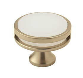 Amerock BP36609BBZFA 1-3/4" (44 mm) Diameter Frosted Acrylic Oberon Cabinet Knob Golden Champagne Finish