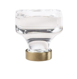 Amerock BP36653CBBZ 1-3/8" (35 mm) Square Glacio Crystal Cabinet Knob Golden Champagne Finish