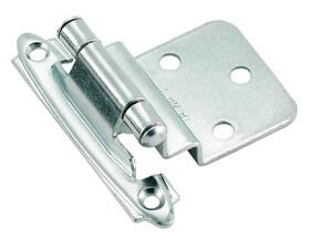 Amerock BPR342826 3/8" (10 mm) Inset Self Closing Face Mount Cabinet Hinge 2 Pack Bright Chrome Finish