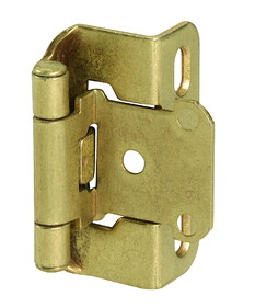 Amerock BPR7550BB 1/2" (13 mm) Overlay Self Closing Partial Wrap Cabinet Hinge 2 Pack Burnished Brass Finish