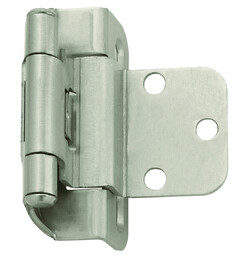 Amerock BPR7565G10 3/8" (10 mm) Inset Self Closing Partial Wrap Cabinet Hinge 2 Pack Satin Nickel Finish