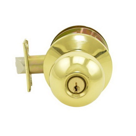 Dexter Commercial C2000CLRMB605KDC Classroom Grade 2 Ball Knob Non Clutching Cylindrical Lock with C Keyway; 2-3/4" Backset; and ANSI Strike Bright Brass Finish