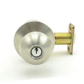 Dexter Commercial C2000CLRMB630KDC Classroom Grade 2 Ball Knob Non Clutching Cylindrical Lock with C Keyway; 2-3/4" Backset; and ANSI Strike Satin Stainless Steel Finish