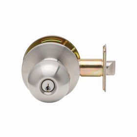 Dexter Commercial C2000ENTRB630KDC Entry / Office Grade 2 Ball Knob Non Clutching Cylindrical Lock with C Keyway; 2-3/4" Backset; and ANSI Strike Satin Stainless Steel Finish