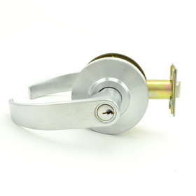 Dexter Commercial C2000ENTRC626KDC Entry / Office Grade 2 Curved Lever Non Clutching Cylindrical Lock with C Keyway; 2-3/4" Backset; and ANSI Strike Satin Chrome Finish