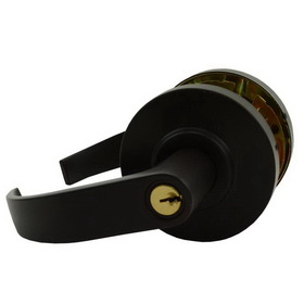 Dexter Commercial Storeroom Grade 2 Curved Lever Non Clutching Cylindrical Lock with C Keyway; 2-3/4" Backset; and ANSI Strike Oil Rubbed Bronze Finish