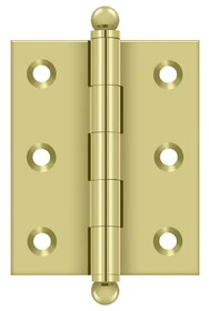 Deltana CH2520U3 2-1/2" x 2" Hinge; with Ball Tips; Bright Brass Finish