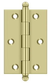 Deltana CH3020U3-UNL 3" x 2" Hinge; with Ball Tips; Unlacquered Bright Brass Finish