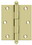 Deltana CH3025U3-UNL 3" x 2-1/2" Hinge; with Ball Tips; Unlacquered Bright Brass Finish, Price/Pair