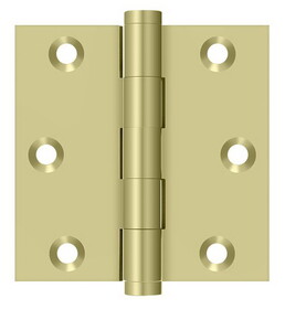 Deltana DSB33-UNL 3" x 3" Square Hinge; Unlacquered Bright Brass Finish
