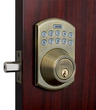 Lockey E915AB Electronic Keypad Deadbolt with Remote Control Antique Brass Finish