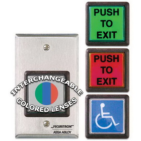 Securitron EEB2 Emergency Exit Button with 30 Second Timer SG; Green / Red / Handicap Satin Stainless Steel Finish