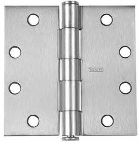 Best Hinges F179426DNRP 4" x 4" Steel Full Mortise Standard Weight Square Corner Hinge Non Removable Pin # 050539 Square Finish