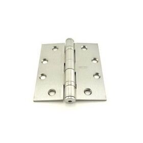 Best Hinges FBB179412426D 4-1/2" x 4" Steel Full Mortise Ball Bearing Standard Weight Square Corner Hinge # 063416 Satin Chrome Finish