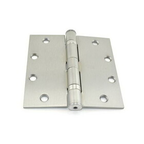 Best Hinges FBB179526D 5" x 5" Steel Full Mortise Ball Bearing Standard Weight Square Corner Hinge # 068624 Satin Chrome Finish