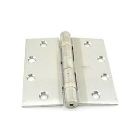 Best Hinges FBB19141232DNRP 4-1/2" x 4-1/2" Full Mortise Ball Bearing Standard Weight Square Corner Hinge Non Removable Pin # 040116 Satin Stainless Steel Finish
