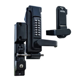 Lockey GL2JBMG Sumo Surface Mount Gate Lock with Passage and Key Lockout Function with Single Combination Jet Black Marine Grade Finish