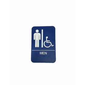 Don-Jo Men's / Handicap ADA Blue Bathroom Sign Blue Finish