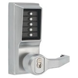 Kaba Simplex LL1076S26D Left Hand Mechanical Pushbutton Lever Lock Combination; Privacy; and Key Override; Schlage Prep; 2-3/4