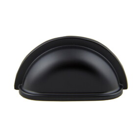 Pride Industrial P953BK 3-1/2" Cup Cabinet Pull with 3" Center to Center Matte Black Finish