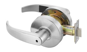 ASSA Abloy Accentra PB4602LN626 Privacy Pacific Beach Lever Grade 2 Cylindrical Lock, MCP234 Latch, and 497-114 Strike US26D (626) Satin Chrome Finish