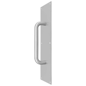Deltana PPH4016U32D Pull Plate with Handle 4" x 16" S/S; Satin Stainless Steel Finish