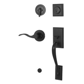 Weslock R2830-2X2FR2D Mercy Single Cylinder Handleset with Right Hand New Haven Lever Matte Black Finish
