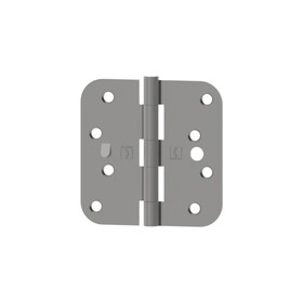 Hager RC1843415EA58 4" x 4" 5/8" Radius Full Mortise Residential Weight Hinge with Safety Stud Satin Nickel Finish
