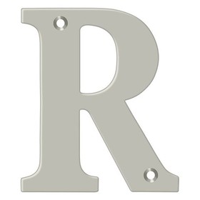 Deltana RL4R-15 4" Residential Letter R; Satin Nickel Finish