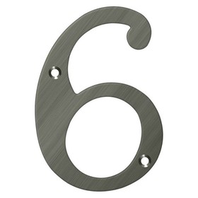 Deltana RN4-6U15A 4" Numbers; Solid Brass; Antique Nickel