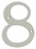 Deltana RN4-8U15 4" Numbers; Solid Brass; Satin Nickel Finish, Price/Each