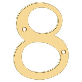 Deltana RN6-8 6" Numbers; Solid Brass; Lifetime Brass