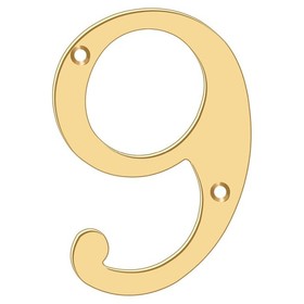 Deltana RN6-9 6" Numbers; Solid Brass; Lifetime Brass