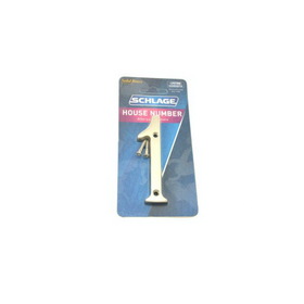 Ives Residential Solid Brass Carded Classic House Number 1