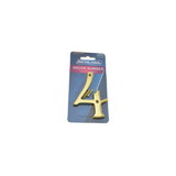 Ives Residential SC23046605 Solid Brass Carded Classic House Number 4 Bright Brass Finish