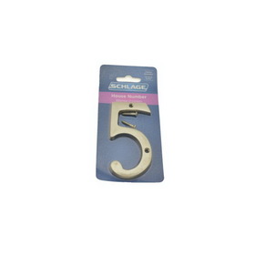 Ives Residential Solid Brass Carded Classic House Number 5