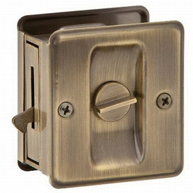 Ives Residential SC991B609 Solid Brass Carded Privacy Sliding Door Lock Antique Brass Finish