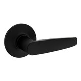 Safelock SL1000WI-514 Winston Lever Round Rose Passage Lock with RCAL Latch and RCS Strike Matte Black Finish