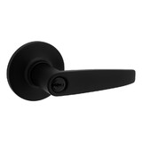 Safelock SL6000WI-514 Winston Lever Round Rose Push Button Entry Lock with 4AL Latch and RCS Strike Matte Black Finish