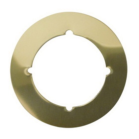 Don-Jo SP1353 3-1/2" Scar Plate with 2-1/8" Hole and Through Bolt Knotches Bright Brass Finish