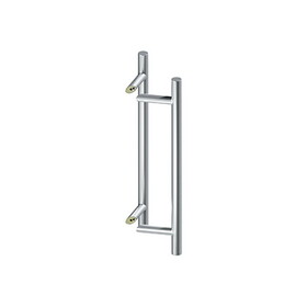 Deltana SSPORBB24U32D 24" Back to Back Round Offset Door Pulls Satin Stainless Steel Finish