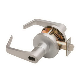 Falcon T511BD626 T Series Small Format Entry / Office Dane Lever Lock Less Core with 23981145 Latch 5164 Strike Satin Chrome Finish