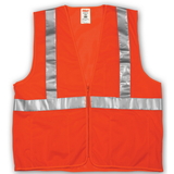 Tingley V70639 Job Sight Class 2 Zip-Up Mesh Vest, Orange