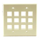 Dual 12 Port Wall Plate - Ivory, FPDG12-I