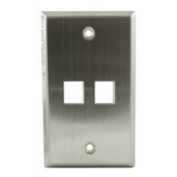 2 Port Stainless Steel Wall Plate, FPDUAL-SS