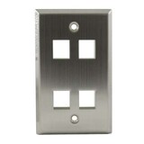4 Port Stainless Steel Wall Plate, FPQUAD-SS