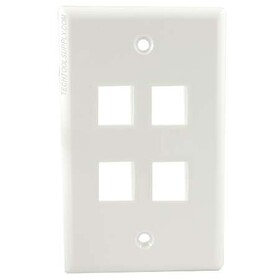 4 Port Wall Plate White, FPQUAD-W